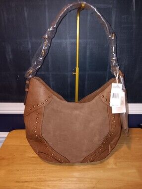Jessica Simpson Brown Suede & Leather Hobo Bag
